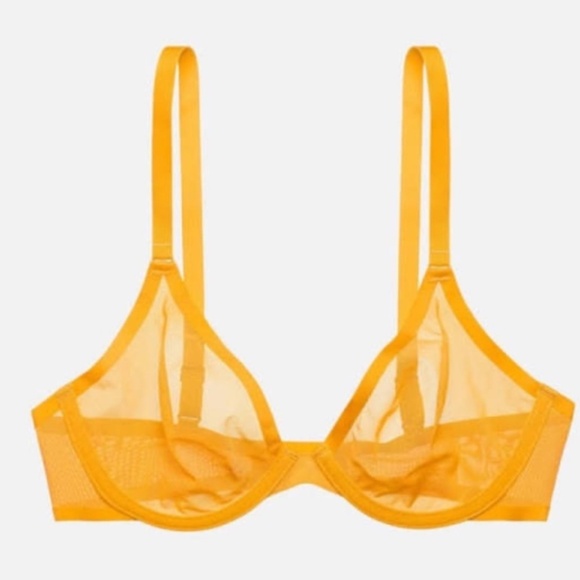 CUUP plunge mesh bra in marigold - Picture 2 of 8